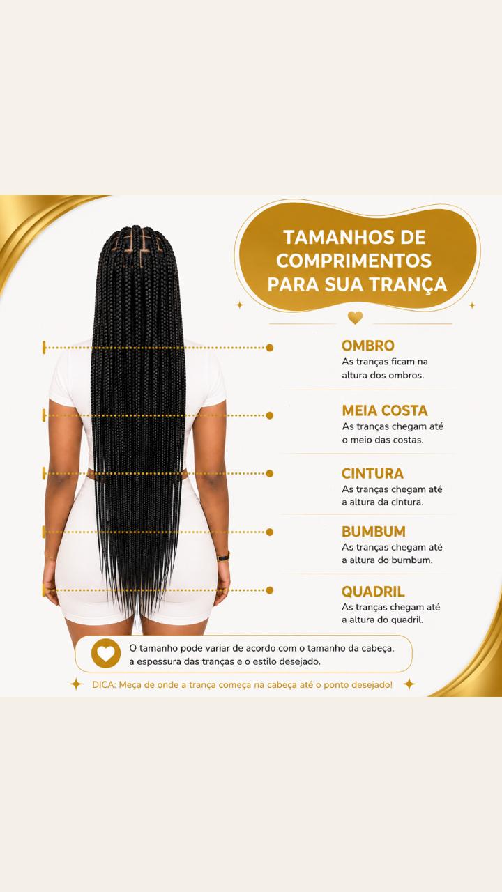Tamanhos de Comprimento de Tranças